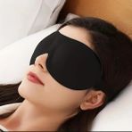 3D Konforlu Uyku Göz Maskesi, Ultra Yumuşak Siyah, Işık Geçirmez, Ayarlanabilir Kayışlı