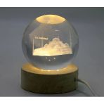 3D Kristal Cam Küre Ahşap Soketli İstanbul Temalı Led Lamba Aalk2574 Mirkh002k-Aalk2574