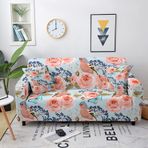 3D Kuş Baskılı Koltuk Kılıfı, Elastik Çiçekli Mobilya Koruyucu, Kaymaz Polyester Koltuk Kılıfları, 2 Yastık Kılıflı, Ev Dekoru için Şık ve Dayanıklı Kanepe Koruyucu