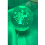 3D Led Işık Cam Küre Gece Lambası La leli Büyük Boy 8cm Çok Renkk