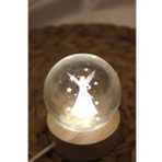 3D Led Işık Cam Küre Peri Tek Renk Gece Lambası 6 Cm
