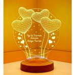 3D Led Lamba 3 Boyutlu Anneler Günü Kişiye Özel Balon Kalp Küre
