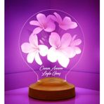 3D Led Lamba 3Boyutlu Canım Annem Plumeria Kişiye Özel Hediye