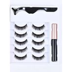 3D Manyetik 10 ADET Takma kirpik seti 5 Çift + Likit Eyeliner Yapıştırıcı ve Kirpik Cımbızı Hediye