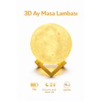 3d moon lamp Ay Lamba 15 cm çaplı 3D Baskı Ay Gece Lambası Pilli Standlı Dekoratif Masa Lambası