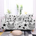3D Panda Baskılı Koltuk Kılıfı, Esnek Karikatür Mobilya Koruyucu, Kaymaz Polyester Koltuk Kılıfı, 2 Yastık Kılıflı, Kanepeler ve Banklar için İdeal, Şık Ev Dekoru