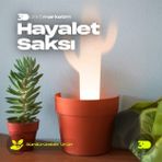 3D Print Marketim Hayalet Saksı - Kiremit - Turuncu - Beton Gri - Beyaz