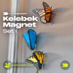 3D Print Marketim Kelebek Buzdolabı Süsü Magnet 3'lü Set - 1 Adet