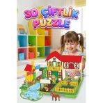 3D Puzzle Farm - Karakter Figürleri Ve Çiftlik Hayvanları İle Eğitici Oyuncak Çiftlik Seti