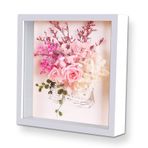 3D resim çerçevesi, doldurmak için, 22 x 22 cm, derin 3 cm, duvar ve masaüstü için ahşap obje çerçevesi, düğün buketi için 3D obje çerçevesi, kendin yap sanat eserleri ve dekorasyon için resim