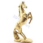 3D SerArt Şahlanan At Figürlü Gold Renk Dekoratif Biblo Ev - Işyeri - Ofis Için Süs 24 CM