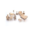 3D Sergi 3D Ahşap Puzzle Ev Eşyaları Set 3 - 65 Parça