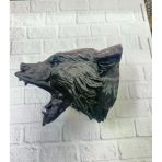 3D Siyah Ayı Başı Duvar Dekoru Asılabilir Heykel 25X19 Cm