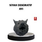 3D Siyah Ayı Başı Duvar Süsü Özel Tasarım Dekoratif Heykel 25x19 cm