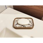 3D Snaxx Dekoratif Plastik Banyo Sabunluğu – Tezgah Üstü Kullanıma Uygun, Modern Tasarımlı Sabunluk Kabı - Beyaz - Kahverengi