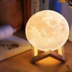 3d Standlı Ay Gece Lambası Dekoratif Küre Led