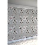 3D Su Damlası ve Beyaz Papatya Desenli Tek Parça Duvar Kağıdı, 260 x 260