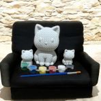 3D Tasarım Kedi Figürü Boyama Seti