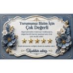3D Tasarım Yorum Kartı | Sipariş Teşekkür Kartı | Küçük Işletme Kartı - Mavi