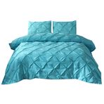 3D Tutam Pileli Çiçek Nevresim Takımı Mavi Fermuarlı Nevresim Takımı 140x200 cm Nevresim ve 50x75 cm Yastık Kılıfı İçerir