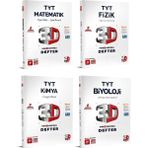 3D Yayınları 2024 Tyt Matematik + Fizik + Kimya + Biyoloji Video Destekli Defter Seti 4 Kitap