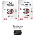 3D Yayınları Tyt Türkçe + Geometri 1. Kitap Video Destekli Defter Seti Kronometre Hediyeli
