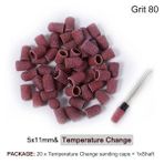 3Danlu 20 Adet 5X11MM 20 Adet/takım #80 Sıcaklık Değişimi Zımpara Bandı Kapakları Mandrel ile Tırnak Matkap Ucu Freze Kesiciler Parlatma Pedikür Aksesuarları (Yurt Dışından)