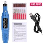 3Danlu A-Blue Halaıman 6 In 1 Tırnak Matkap Makinesi Seti Manikür Zımpara Dosya Kalem Elektrikli Tırnak Zımpara Pedikür Taşlama Parlatma Araçları Delici (Yurt Dışından)