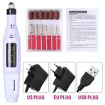 3Danlu Beyaz Set A USB Fişi Cnhıds Elektrikli Tırnak Matkap Makinesi Setleri Pedikür Manikür Matkap Freze Kesiciler Tırnak Törpüsü Profesyonel 20000RPM Parlatma Araçları (Yurt Dışından)