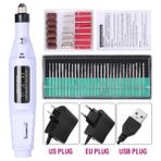 3Danlu Beyaz Set C USB Fişi Cnhıds Elektrikli Tırnak Matkap Makinesi Setleri Pedikür Manikür Matkap Freze Kesiciler Tırnak Törpüsü Profesyonel 20000RPM Parlatma Araçları (Yurt Dışından)
