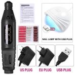 3Danlu D-2 USB Fişi Cnhıds Tırnak Setleri Kitleri Profesyonel Tırnak Ekipmanları Parlatma Makinesi Elektrikli Matkap Mini Uv LED Kurutma Lambası Manikür Araçları (Yurt Dışından)