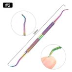 3Danlu Desen 2 1 Adet Gökkuşağı Tırnak Tırnak Eti Itici Makas Cımbız Makası Kesici Clipper Paslanmaz Çelik Pedikür Jel Sökücü Manikür Bakım Aracı (Yurt Dışından)