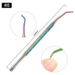 3Danlu Desen 8 Profesyonel Paslanmaz Çelik Tırnak Tırnak Eti Itici Cımbız Gökkuşağı Kesici Makası Clipper Ölü Cilt Sökücü Manikür Tırnak Sanat Aracı (Yurt Dışından)