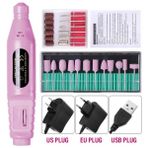 3Danlu Pembe-C Seti USB Halaıman Profesyonel Malzeme Tırnak Matkap Makinesi Elektrikli Tırnak Zımpara Freze Manikür Seti Delici Tırnak Aksesuarları (Yurt Dışından)