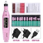 3Danlu Pembe Set2 Ab Lınmanda Taşınabilir Renkli Tırnak Matkap Makinesi Elektrikli Manikür Freze Seti Profesyonel Manikür Aracı Tırnak Aksesuarları (Yurt Dışından)