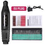 3Danlu Siyah Ab Tak Set1 Lınmanda Taşınabilir Tırnak Matkap Makinesi Plastik Elektrikli Manikür Freze Seti Profesyonel Manikür Aracı Tırnak Aksesuarları (Yurt Dışından)