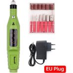 3Danlu Yeşil Ab Tak Profesyonel Elektrikli Tırnak Matkap Makinesi Manikür Değirmen Kesiciler Manikür Seti Pedikür Tırnak Törpüsü Tırnak Ekipmanları Araçları Setleri (Yurt Dışından)