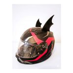 3dfabrick Yarasa Kanadı kask ve motosiklet süsü Kırılmaz Esnek Dayanıklı SİYAH bant hediyeli