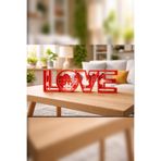 3DOria Dekoratif LOVE Masa Süsü 3D Tasarım | Romantik Masa Üstü Biblo 20x6x2 cm Sevgililer Günü Hediyesi