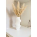 3dproga Dalgalı Tasarım 3D Baskı Dekoratif Vazo – Beyaz (18 Cm)