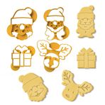 3DREAMS 4'lü set Noel Noel kalıbı Noel Baba Noel Baba Rudolf ren geyiği Noel organik plastikten üretilmiştir Almanya'da üretilmiştir 2 kurabiye tarifi dahil