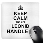 3dRose Mouse Pad Keep Calm and Let Leonid Handle it - Komik Kişisel İsim, 8 x 8 inç (mp_233319_1)