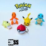3DSS Pokémon Figürlü 5'li Mini Set - Pinyata Dolgusu Doğum Günü Hediyelik - Karışık Çok Renkli