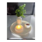 3dvan VAZO VE MUMLUK TAKIMI PİLLİ MUM VE RENKLİ MUM HEDİYELİ Beyaz Tek Ebat