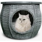 3E Garden Furniture Rattat Kedi Evi - Açık Gri