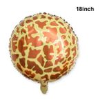 3Ganbao 1 Adet 18 Inç Balon Woodland Hayvanlar Tek Kullanımlık Sofra Kaplan Aslan Zürafa Zebra Leopar Baskı Tabaklar Bardak Masa Örtüsü Safari Doğum Günü Partisi Dekoru (Yurt Dışından) - Party DIY Decorations