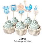 3Ganbao 20 Adet Kek Topper B Bebek Duş Dekorasyon Anne Olmak Baba Olmak Mavi/pembe Rozet Omuz Askısı Kanat Seti Bebek Cinsiyet Ortaya Hediyeler Doğum Günü Malzemeleri (Yurt Dışından) - Party DIY Decorations