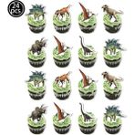 3Ganbao 24 Adet Kek Dekor Jurassic Dünya Dinozor Temalı Sofra Orman Safari Dinozor Bardak Tabaklar Balon Vahşi Roar Boys Dinozor Doğum Günü Partisi Dekoru (Yurt Dışından) - Party DIY Decorations