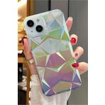 3GEN CASE İphone 15 Uyumlu 3D Prizma Desenler Hologram Çok Renkli Esnek Silikon Kılıf ŞEFFAF