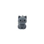 3Gen3D Örgü Dokulu Kedi Anahtarlık - Gri Amigurumi Görünümlü Estetik Çanta Aksesuarı ve Hediye